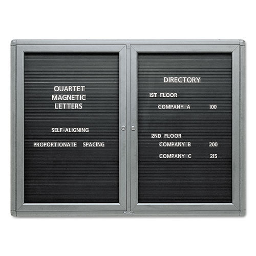 Enclosed Magnetic Directory, One Door, 24 X 36, Graphite Aluminum Frame