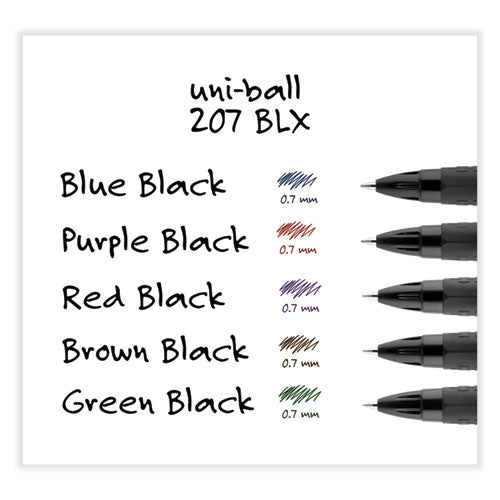 207 Blx Series Gel Pen, Retractable, Medium 0.7 Mm, Black Ink, Translucent Black Barrel