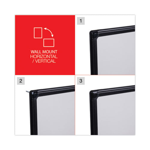 Design Series Deluxe Dry Erase Board, 36 X 24, White Surface, Black Anodized Aluminum Frame