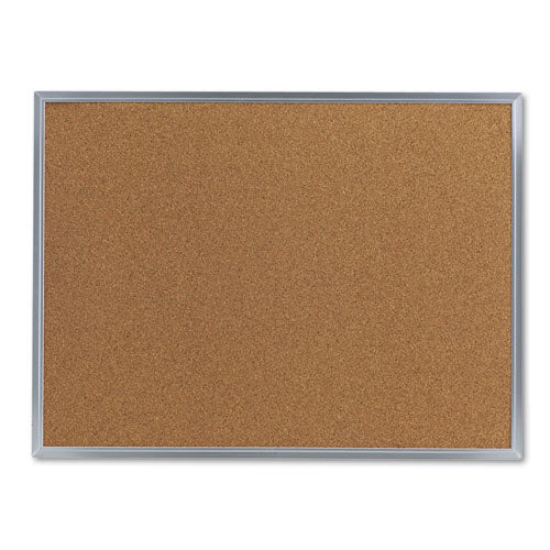 Cork Bulletin Board, 36 X 24, Natural Surface, Aluminum Frame