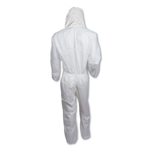 A30 Elastic Back And Cuff Hooded Coveralls, 3x-large, White, 21/carton