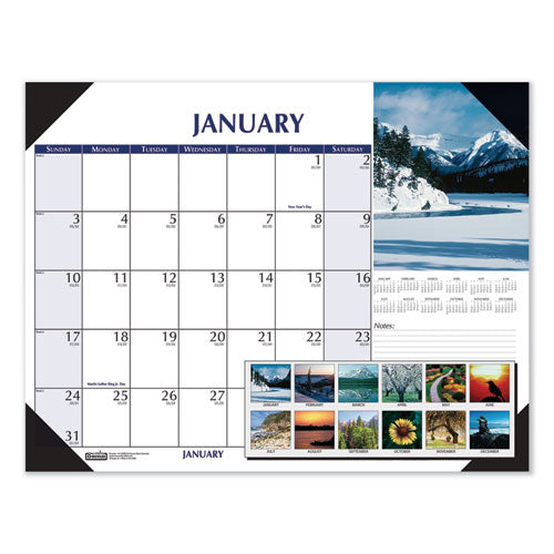 Earthscapes Scenic Desk Pad Calendar, Scenic Photos, 22 X 17, White Sheets, Black Binding/corners,12-month (jan-dec): 2023