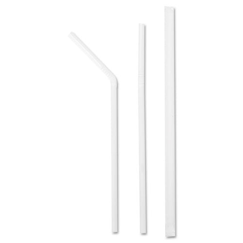 Jumbo Straws, 7.75", Plastic, Translucent, Unwrapped, 250/pack, 50 Packs/carton