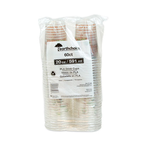 Earthchoice Compostable Cold Cup, 20 Oz, Clear/printed, 600/carton