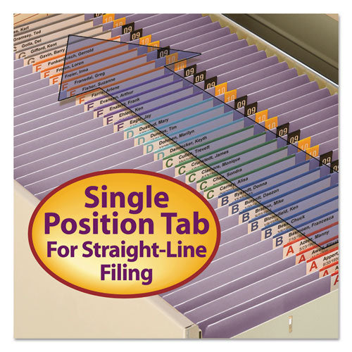 Reinforced Top Tab Colored File Folders, Straight Tabs, Legal Size, 0.75" Expansion, Lavender, 100/box