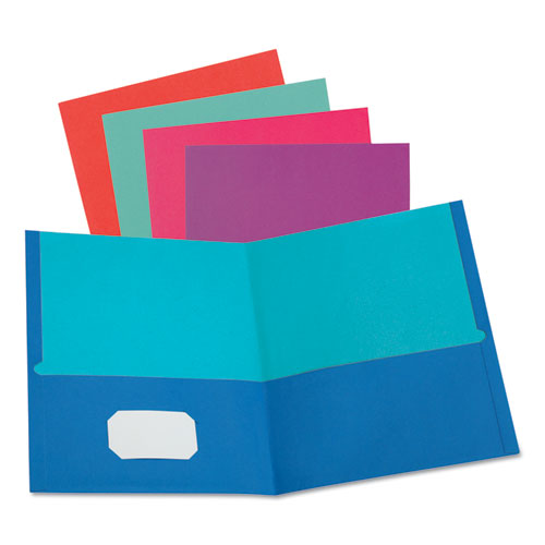 Twisted Twin Smooth Pocket Folder W/fasteners, 100-sheet Capacity, 11 X 8.5, Assorted Solid Colors, 10/pack