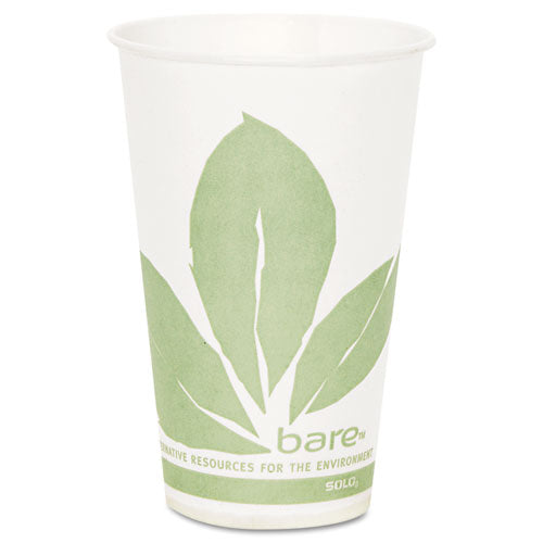 Bare Eco-forward Paper Cold Cups, 12 Oz, Green/white, 100/sleeve, 20 Sleeves/carton