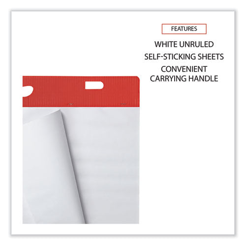 Self-stick Easel Pad, Unruled, 25 X 30, White, 30 Sheets, 2/carton