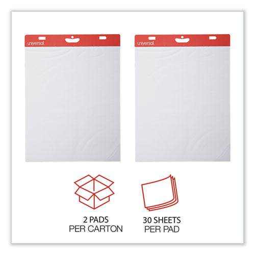 Self-stick Easel Pad, Unruled, 25 X 30, White, 30 Sheets, 2/carton