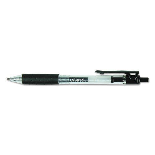 Comfort Grip Gel Pen, Retractable, Medium 0.7 Mm, Black Ink, Clear/black Barrel, 36/pack