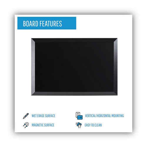 Kamashi Wet-erase Board, 48 X 36, Black Surface, Black Wood Frame