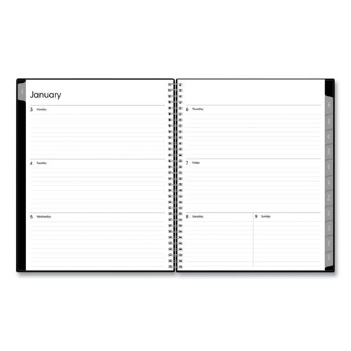 Enterprise Weekly/monthly Planner, Enterprise Formatting, 11 X 8.5, Black Cover, 12-month (jan To Dec): 2023
