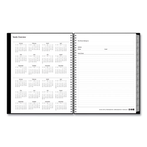 Enterprise Weekly/monthly Planner, Enterprise Formatting, 11 X 8.5, Black Cover, 12-month (jan To Dec): 2023