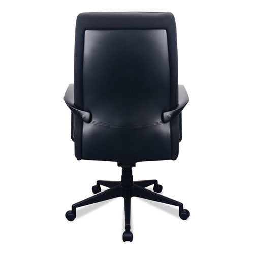 300 Leather High-back Chair, Supports Up To 250 Lb, 19.57" To 22.56" Seat Height, Black