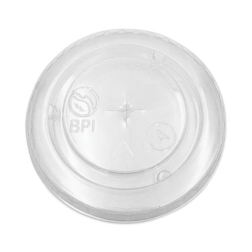 Earthchoice Compostable Cold Cup Lid With Straw Slot For A Cups, Fits 7, 9, 20 Oz A Cups, 1,020/carton