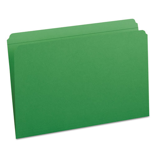 Reinforced Top Tab Colored File Folders, Straight Tabs, Legal Size, 0.75" Expansion, Green, 100/box