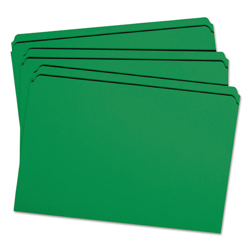 Reinforced Top Tab Colored File Folders, Straight Tabs, Legal Size, 0.75" Expansion, Green, 100/box