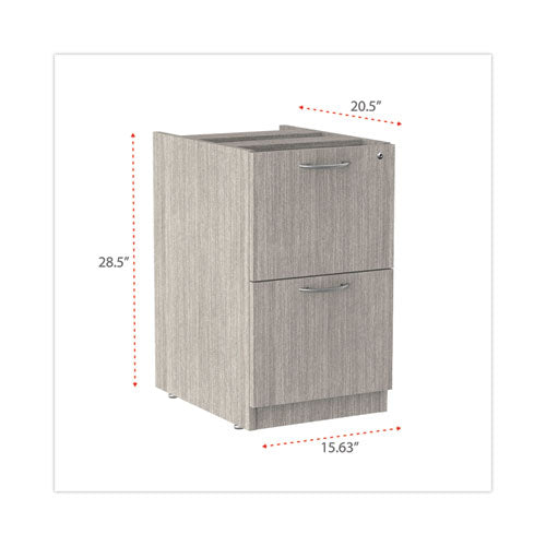 Alera Valencia Series Full Pedestal File, Left Or Right, 2 Legal/letter-size File Drawers, Gray, 15.63" X 20.5" X 28.5"