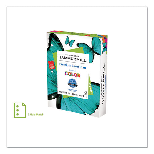 Premium Laser Print Paper, 98 Bright, 32 Lb Bond Weight, 8.5 X 11, White, 500/ream