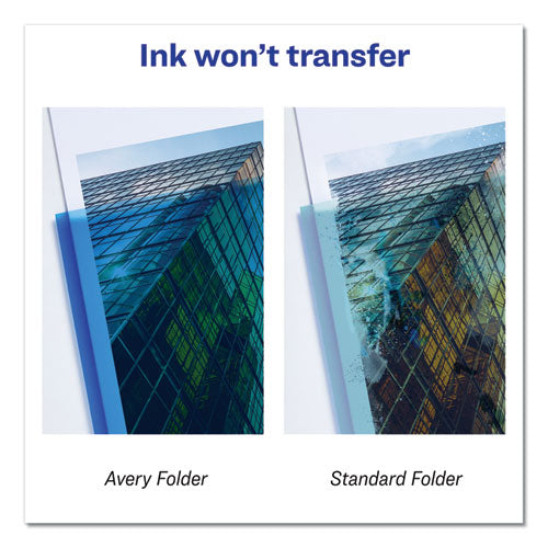 Plastic Two-pocket Folder, 20-sheet Capacity, 11 X 8.5, Translucent Blue
