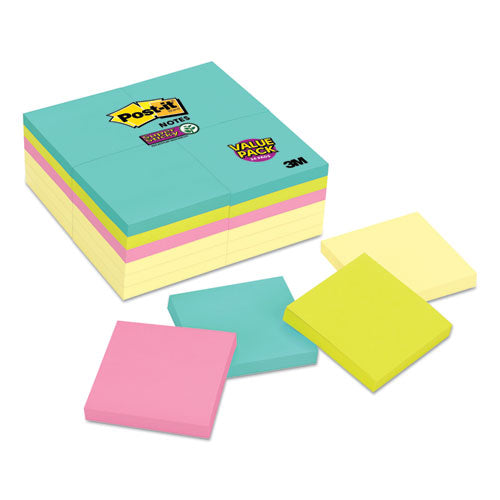 Self-stick Notes Office Pack, 3" X 3", Supernova Neons Collection Colors, 90 Sheets/pad, 24 Pads/pack