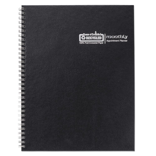 Monthly Hard Cover Planner, 11 X 8.5, Black Cover, 14-month (dec To Jan): 2022 To 2024