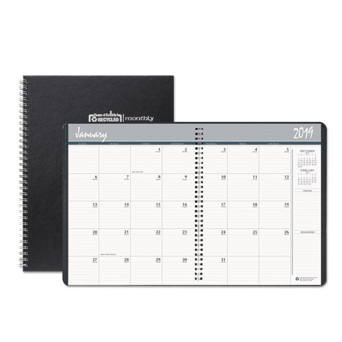 Monthly Hard Cover Planner, 11 X 8.5, Black Cover, 14-month (dec To Jan): 2022 To 2024