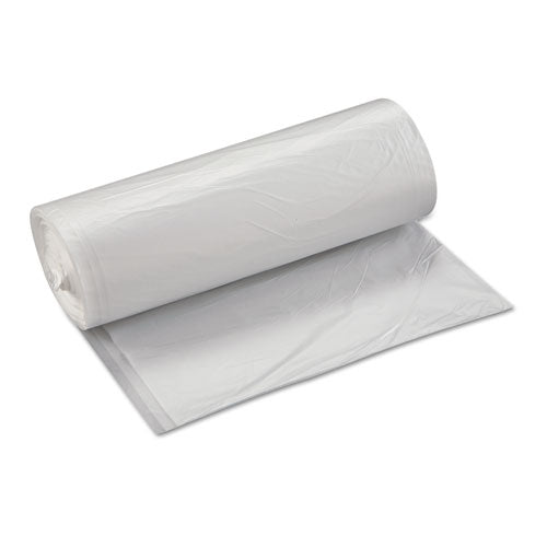 High-density Interleaved Commercial Can Liners, 60 Gal, 17 Microns, 38" X 60", Clear, 25 Bags/roll, 8 Rolls/carton