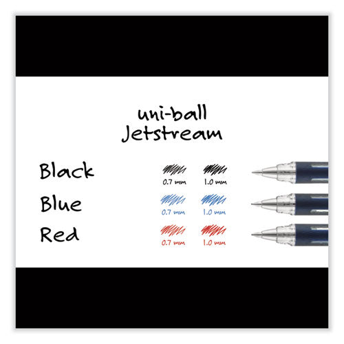 Jetstream Ballpoint Pen, Stick, Fine 0.7 Mm, Black Ink, Black Barrel