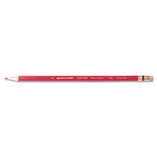 Verithin Smear-proof Colored Pencils, 2 Mm, Metallic Silver Lead, Metallic Silver Barrel, Dozen