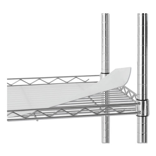 Three-shelf Wire Cart With Liners, Metal, 3 Shelves, 450 Lb Capacity, 24" X 16" X 39", Silver