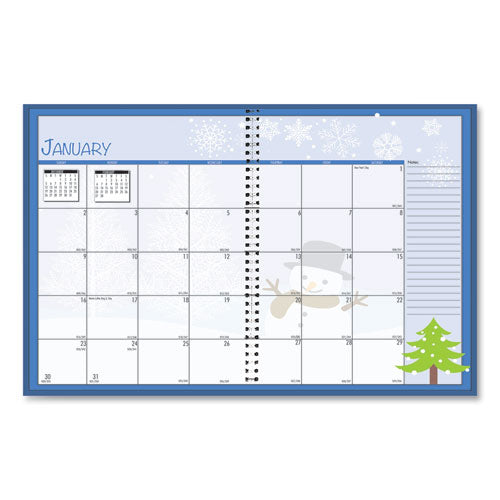 Seasonal Monthly Planner, Seasonal Artwork, 10 X 7, Light Blue Cover, 12-month (jan To Dec): 2023