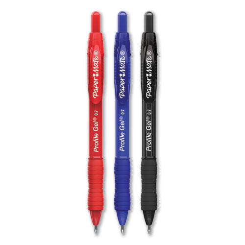 Profile Gel Pen, Retractable, Fine 0.5 Mm, Blue Ink, Translucent Blue Barrel, Dozen