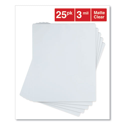 Laminating Pouches, 3 Mil, 9" X 11.5", Gloss Clear, 25/pack