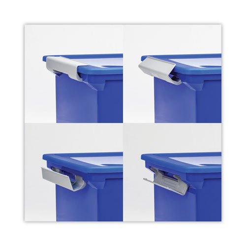 Plastic File Tote, Letter/legal Files, 18.5" X 14.25" X 10.88", Clear/blue