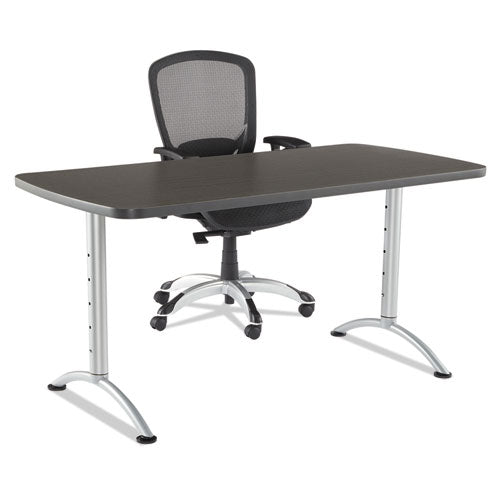 Arc Adjustable-height Table, Rectangular Top, 30w X 60d X 30 To 42h, Walnut/gray