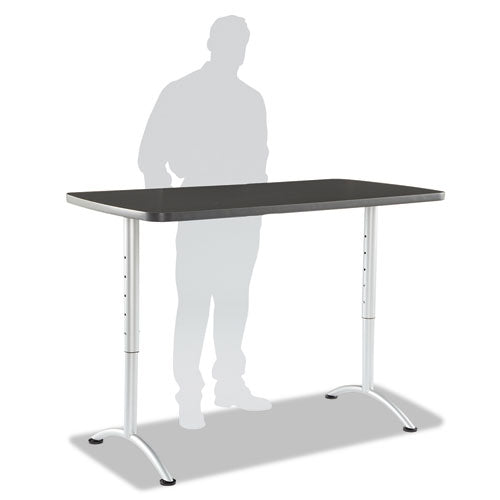 Arc Adjustable-height Table, Rectangular Top, 30w X 60d X 30 To 42h, Walnut/gray