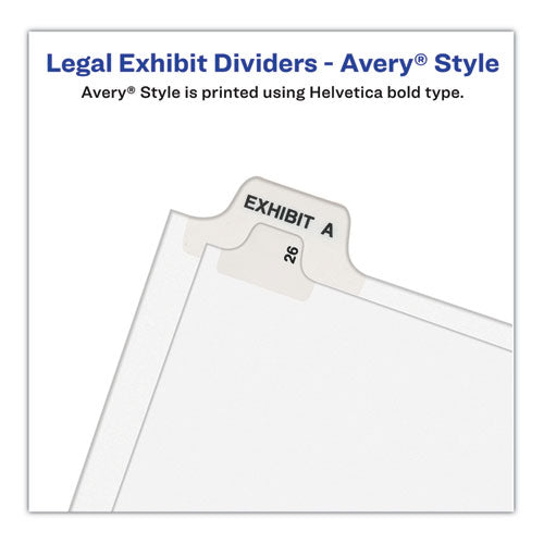 Preprinted Legal Exhibit Side Tab Index Dividers, Avery Style, 26-tab, O, 11 X 8.5, White, 25/pack, (1415)