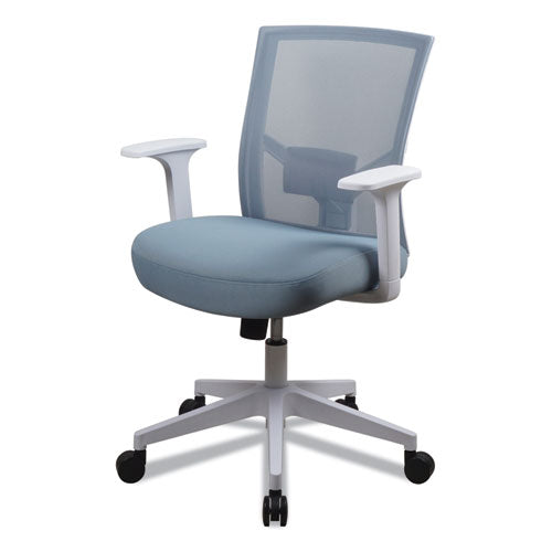 Mesh Back Fabric Task Chair, Supports Up To 275 Lb, 17.32" To 21.1" Seat Height, Seafoam Blue Seat/back