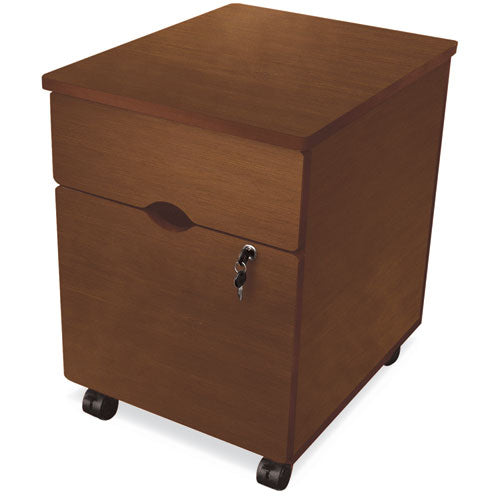 Trento Line Mobile Pedestal File, Left Or Right, 2-drawers: Box/file, Legal/letter, Mocha, 16.5" X 19.75" X 23.63"