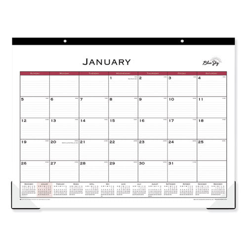 Enterprise Desk Pad, Geometric Artwork, 17 X 11, White/gray Sheets, Black Binding, Clear Corners, 12-month (jan-dec): 2023