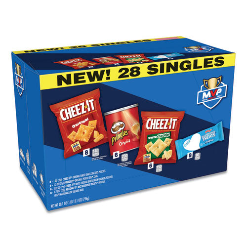 Kellogg's Mvp Singles Variety Pack Cheez-it Original/white Cheddar; Pringles Original; Rice Krispies Treats Assorted Sizes 28/box