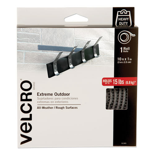 VELCRO Brand Heavy-duty Fasteners Extreme Outdoor Performance 1"x10 Ft Titanium