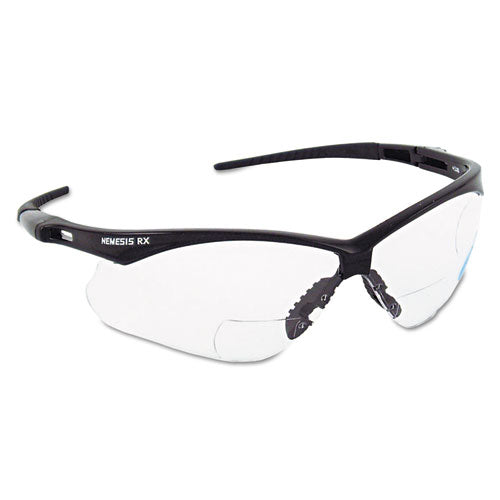 KleenGuard™ V60 Nemesis Rx Reader Safety Glasses Black Frame Clear Lens +1.0 Diopter Strength