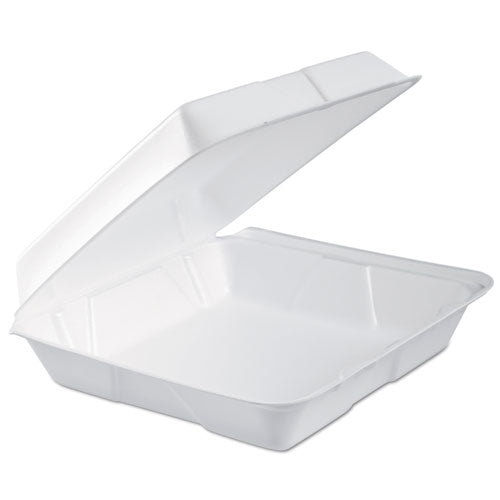 Dart Foam Hinged Lid Container Performer Perforated Lid 9.3x9.5x3 White 100/bag 2 Bag/Case