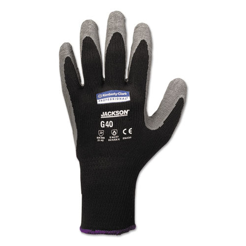 KleenGuard™ G40 Latex Coated Gloves 270 Mm Length 11 X-large Poly/cotton Gray/black 12 Pairs/pack