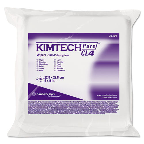 Kimtech™ W4 Critical Task Wipers Flat Double Bag 3-ply 9x9 Unscented White 100/bag 5 Bags/Case