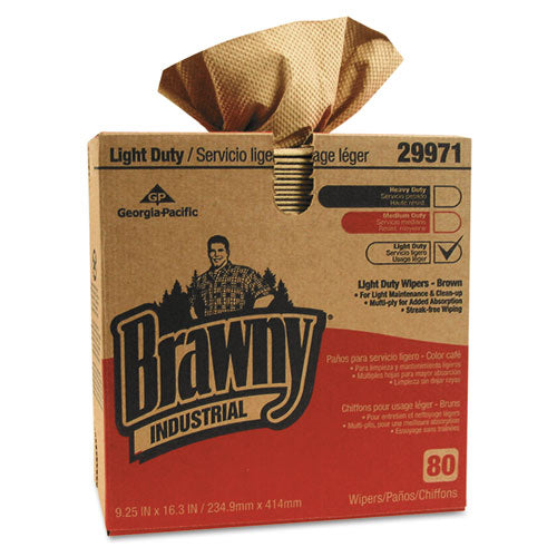 Brawny Professional Light Duty Three-ply Paper Wipers 3-ply 9.25x16.75 Brown 80/box