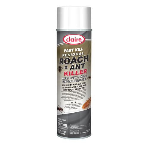 Claire Fast Kill Residual Roach And Ant Killer 15 Oz Aerosol Spray 12/Case
