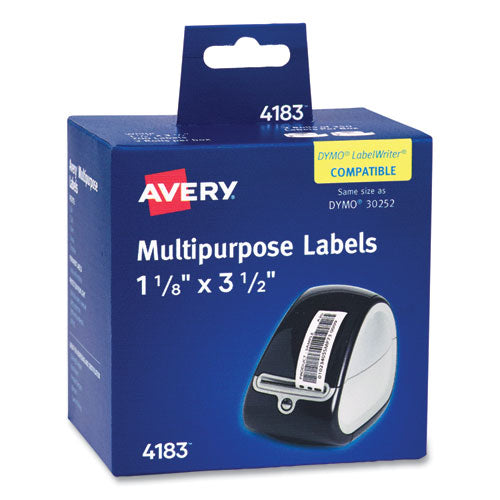 Avery Multipurpose Thermal Labels 3.5x1.3 White 350/roll 2 Rolls/box